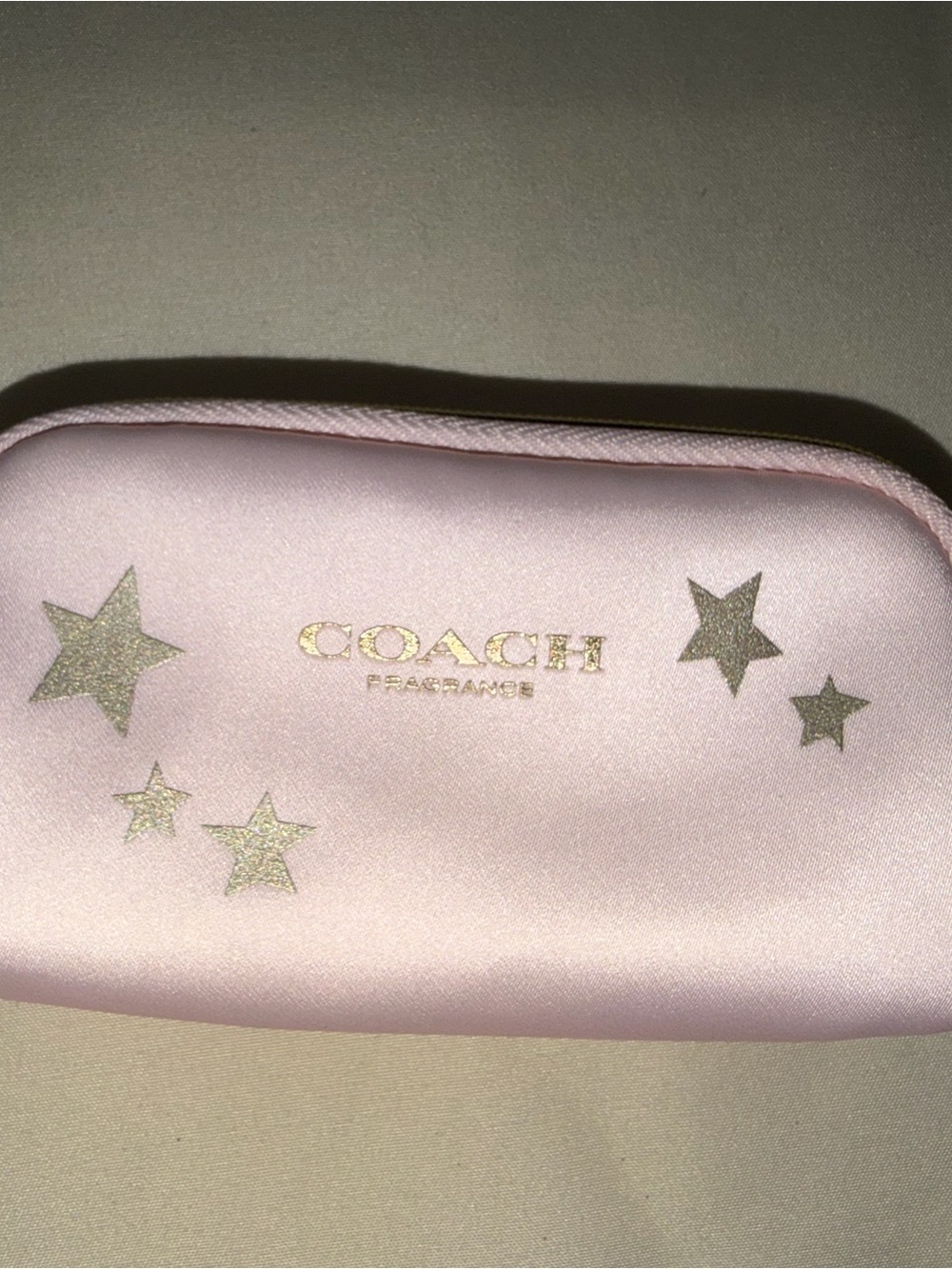Coach Fragrance Pink Satin Star Cosmetic Pouch Small Makeup Bag GWP